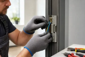 branchement gache electrique