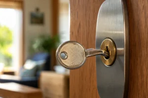clé coincée dans la serrure à l'intérieur