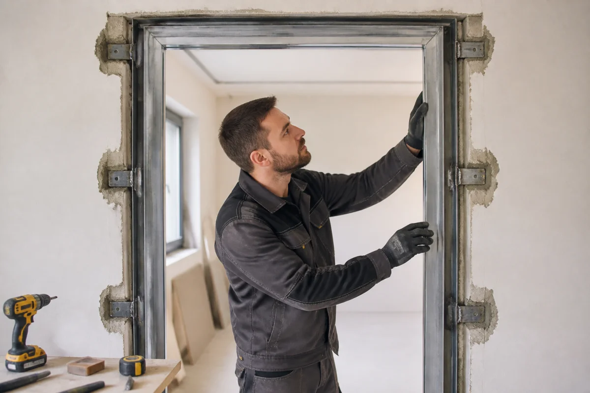 changer sens ouverture porte bâti métallique