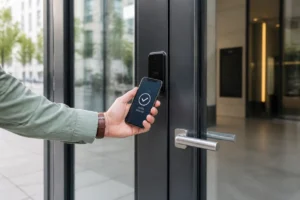 ouverture porte immeuble avec smartphone