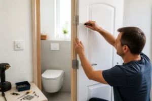 modifier sens ouverture porte toilettes