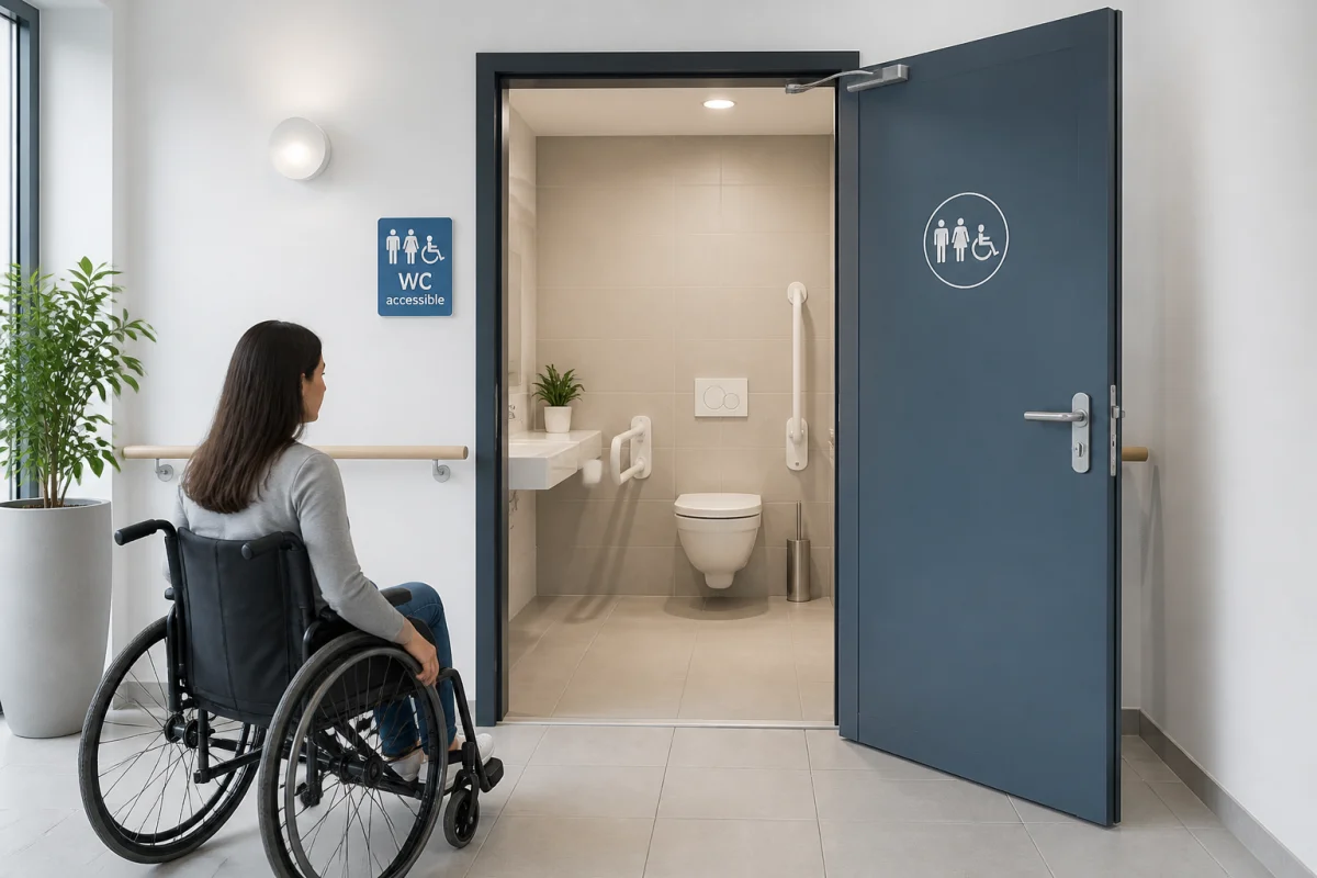norme sens ouverture porte salle de bain